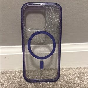 Iphone 16 Pro Purple Glitter Phone Case with Magsafe